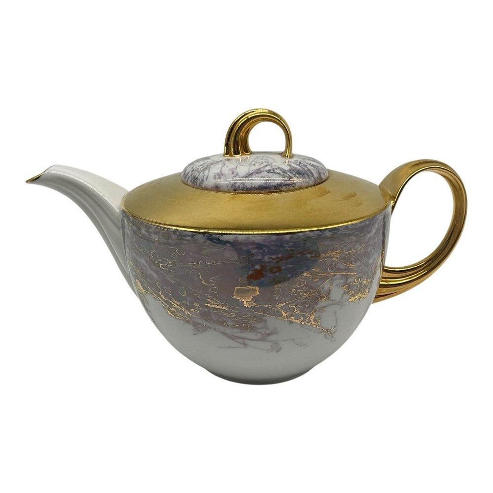 Seltmann Weldon Elegant Teapot with Gold Handle, Spout and Lid Vintage Serveware